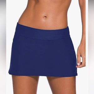 Rowe Women Swim Skirt Solid Color Waistband Skort Bikini Bottom
